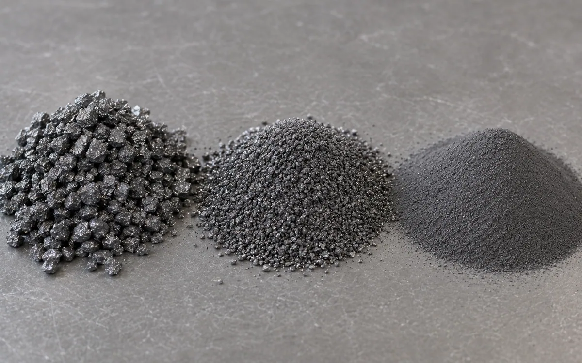 Cathode precursor material at coarse, intermediate and fine grinds
